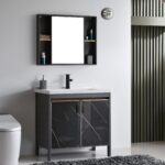 Vanity Set Cabinet Ceramic Basin & Mirror w/ Aluminum 810x475x800mm